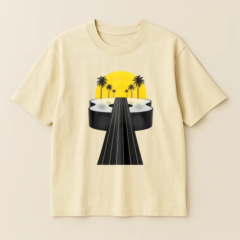 Sunset Fretway – Minimal Guitar T-shirt