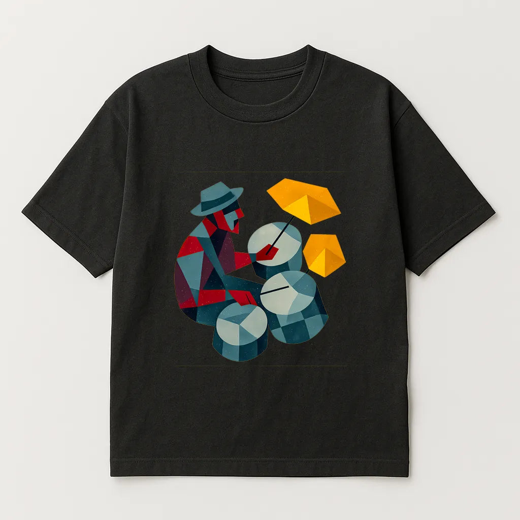 Abstract Art Jazz Drummer T-shirt