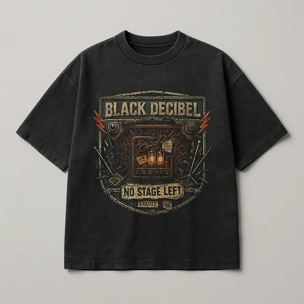 Black Decibel Guitar Amp Premium Oversized T-Shirt