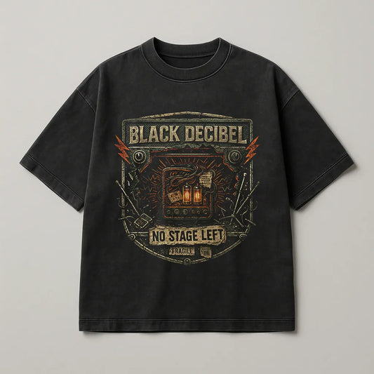 Black Decibel Guitar Amp Premium Oversized T-Shirt