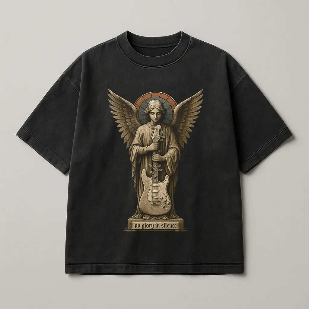No Glory In Silence Vintage Guitar Premium Oversized T-shirt