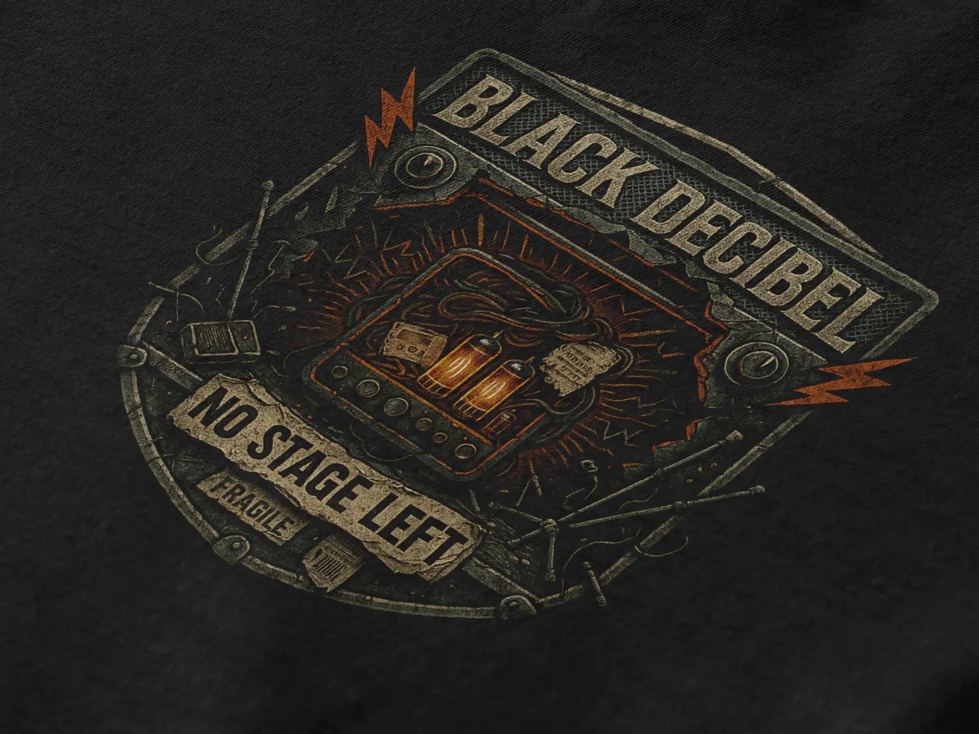 Black Decibel Guitar Amp Premium Oversized T-Shirt