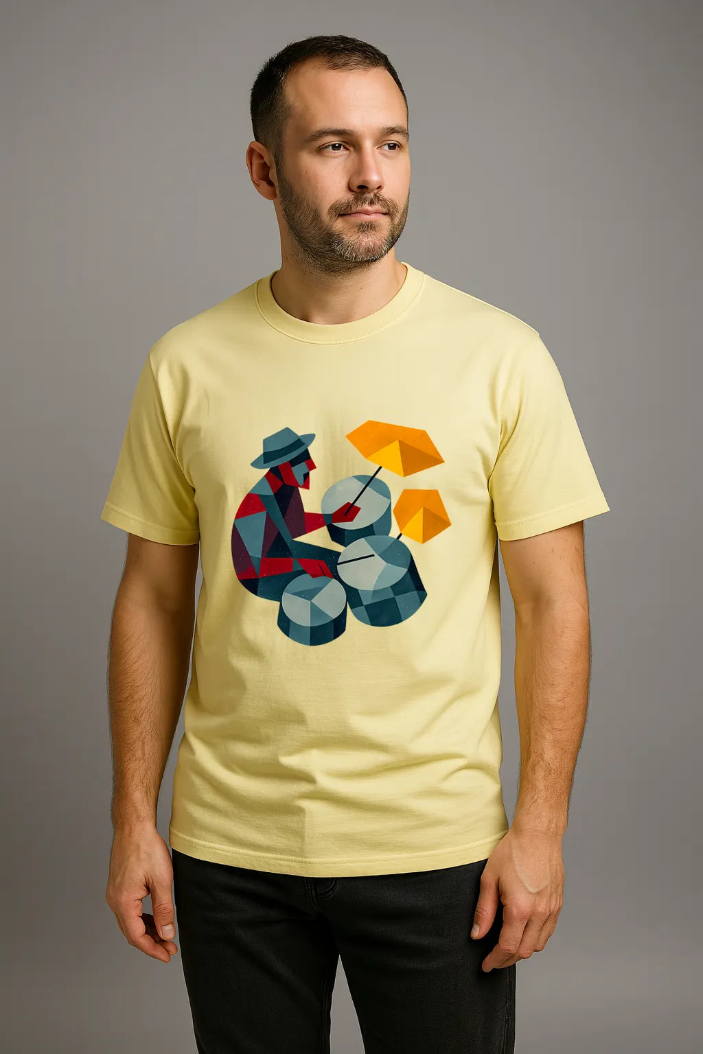 Abstract Art Jazz Drummer T-shirt