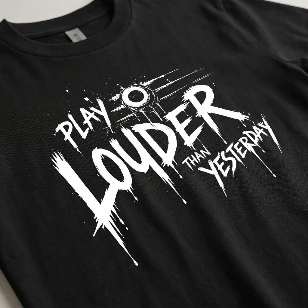 Louder Than Yesterday – Minimal Tee For Guitarists