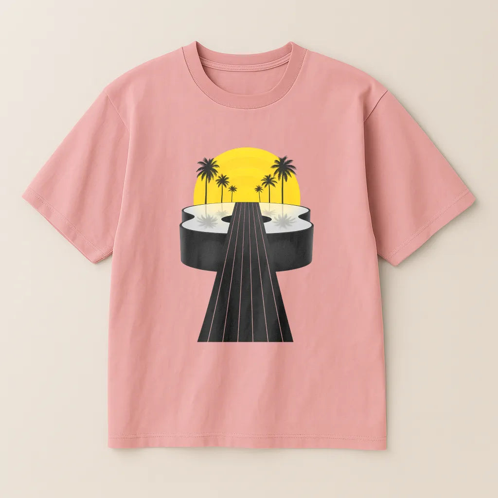 Sunset Fretway – Minimal Guitar T-shirt