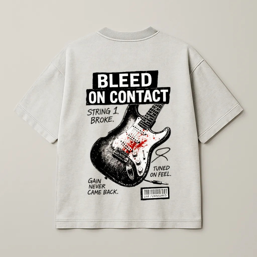 Guitar Bleed on Contact – Premium Oversized Tee (250 GSM)