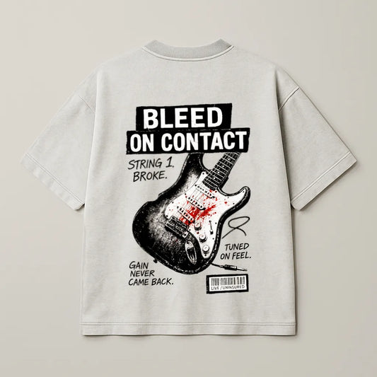 Guitar Bleed on Contact – Premium Oversized Tee (250 GSM)