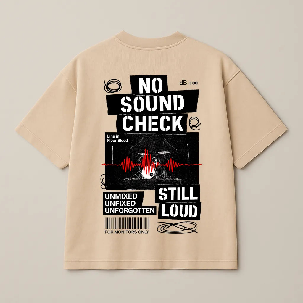 No Sound Check – Premium Oversized Tee (250 GSM)