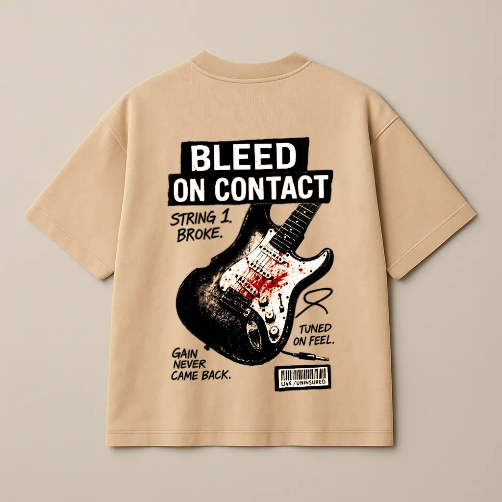 Guitar Bleed on Contact – Premium Oversized Tee (250 GSM)