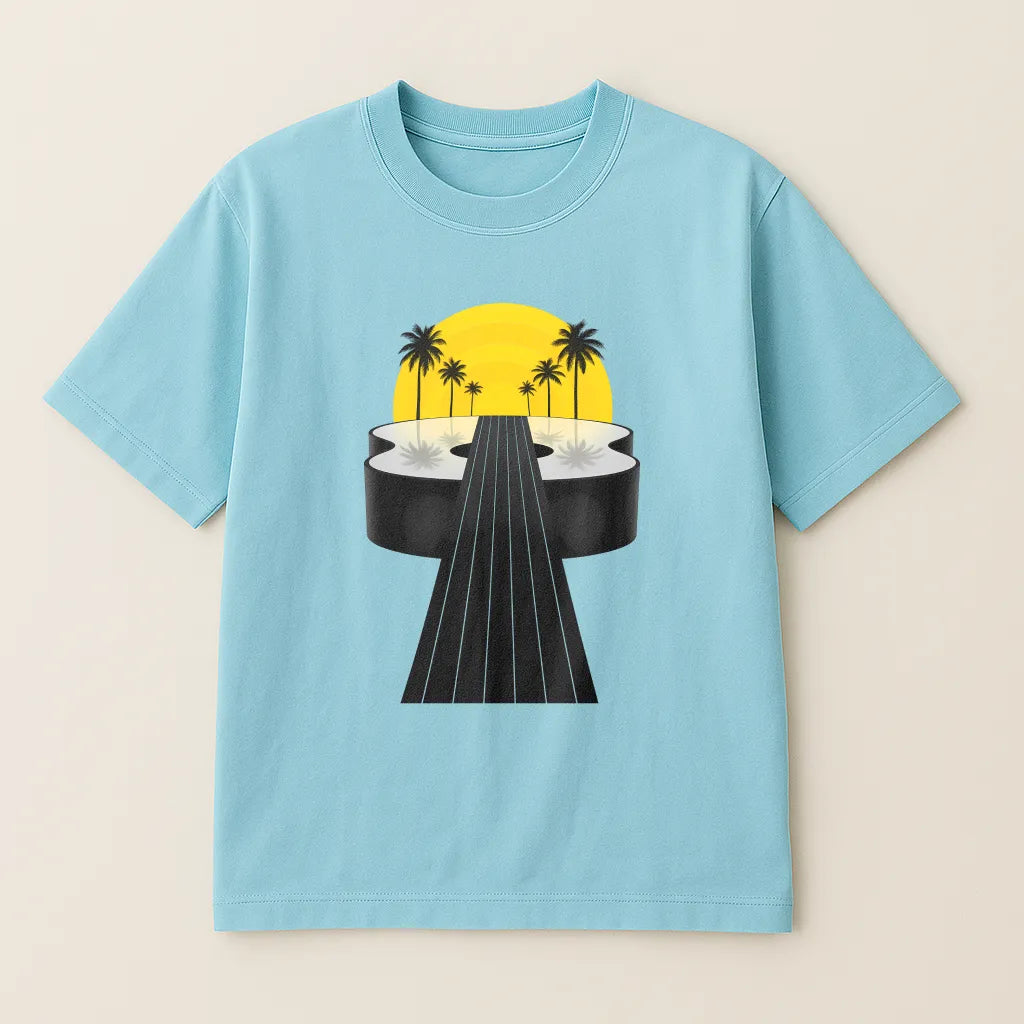 Sunset Fretway – Minimal Guitar T-shirt
