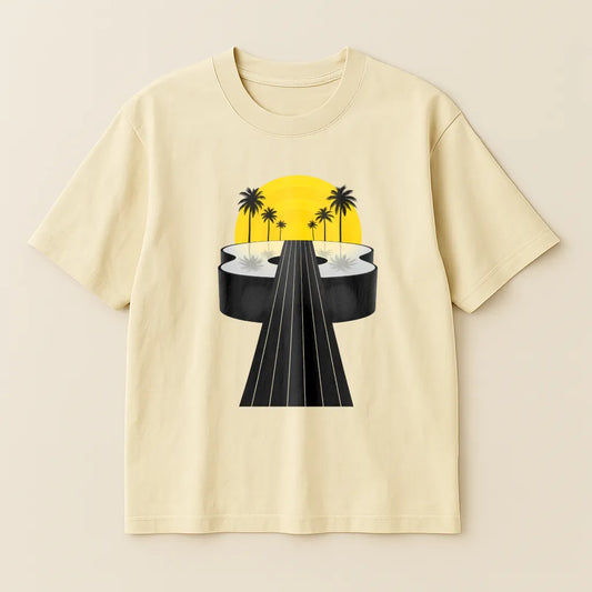 Sunset Fretway – Minimal Guitar T-shirt