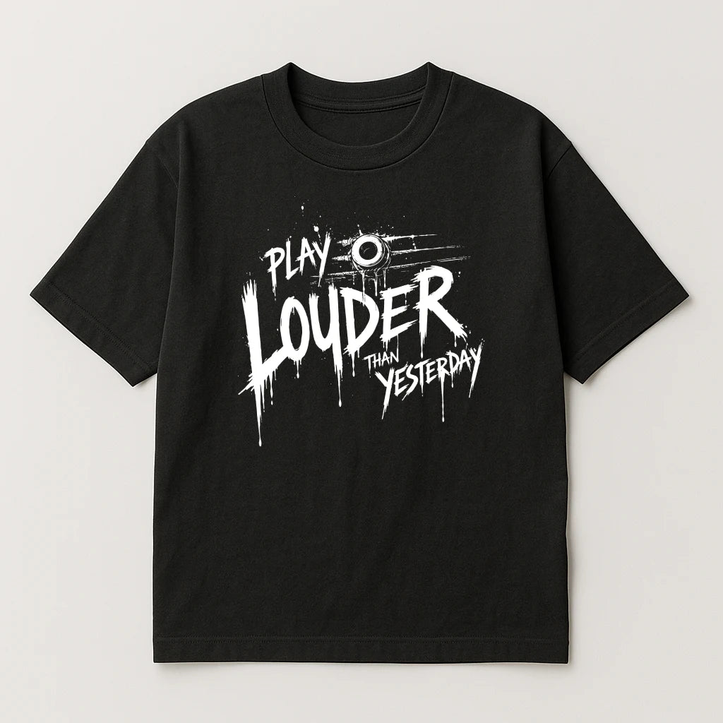 Louder Than Yesterday – Minimal Tee For Guitarists