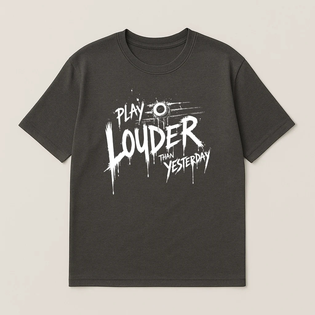 Louder Than Yesterday – Minimal Tee For Guitarists