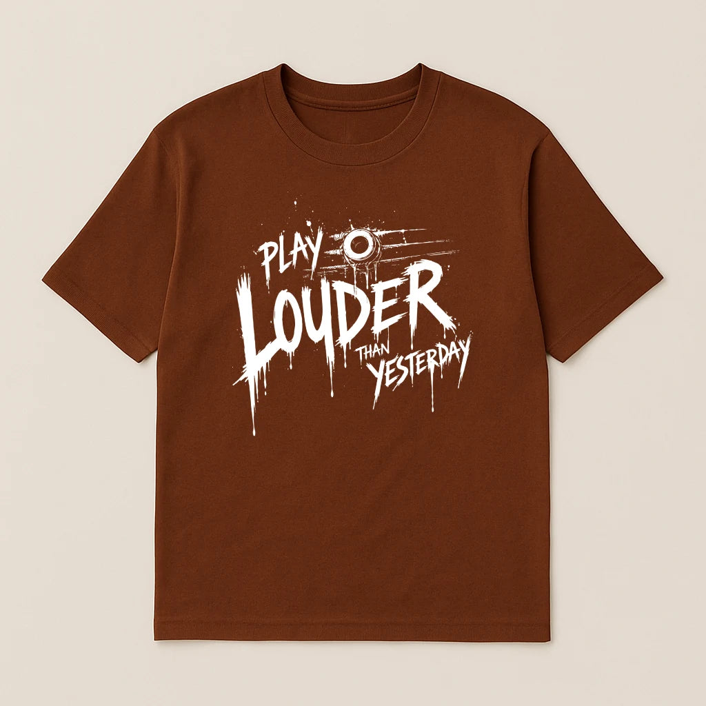 Louder Than Yesterday – Minimal Tee For Guitarists