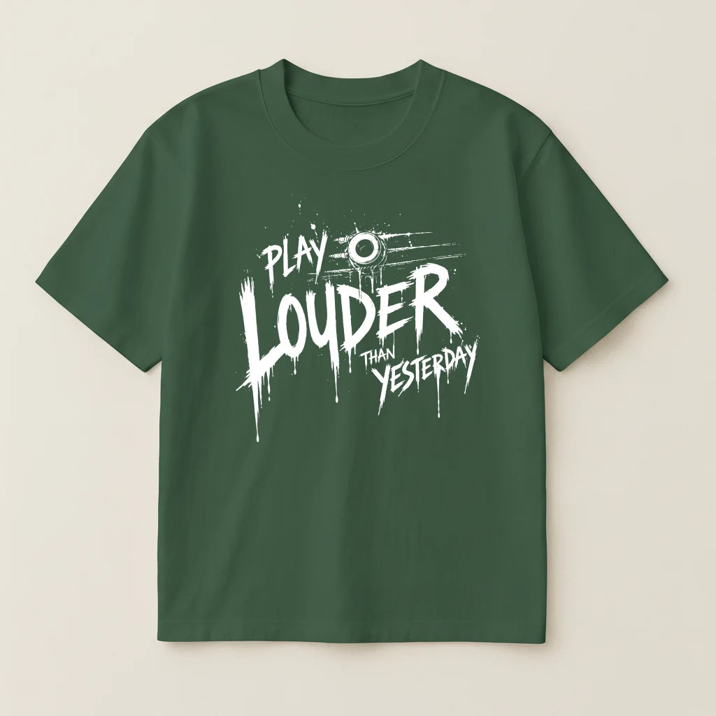 Louder Than Yesterday – Minimal Tee For Guitarists
