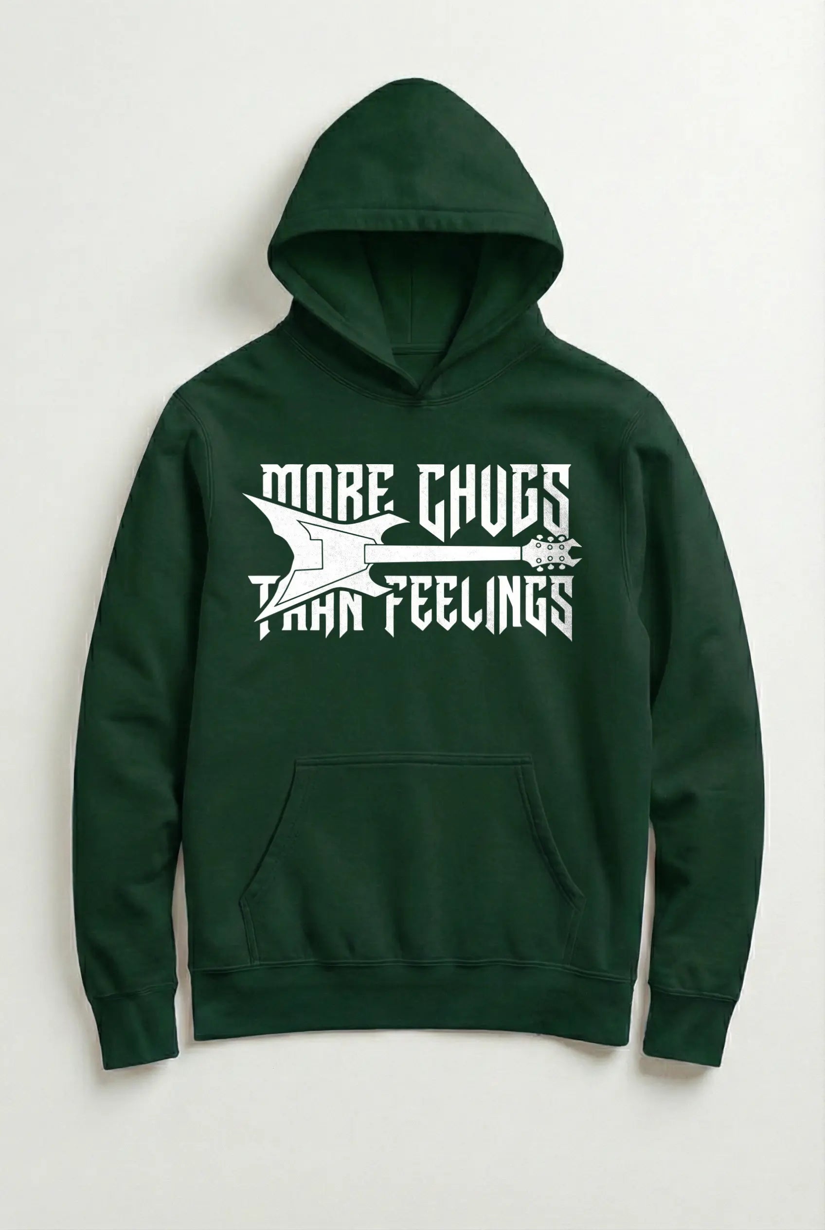 More Chugs Than Feelings Hoodie - For Metal Guitarists