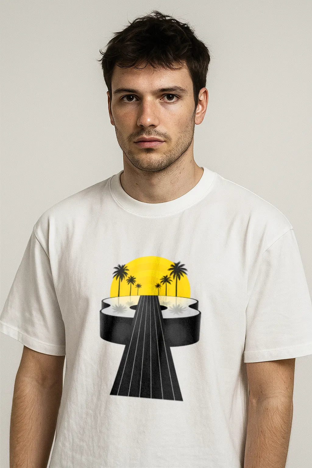 Sunset Fretway – Minimal Guitar T-shirt