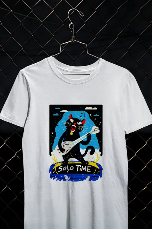 Solo Time Cat Design T-shirt